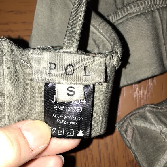 POL Intimates Distressed Green Triangle Bralette With Strappy Lace Back - Picture 11 of 13